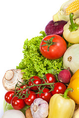 Image showing Group of fresh vegetables isolated on white