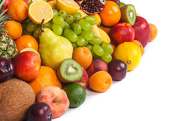 Image showing Huge group of fresh fruits isolated on a white background.