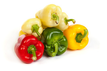 Image showing Group of seet bell peppers isolated on white