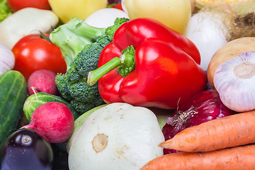 Image showing Group of fresh vegetables isolated on white