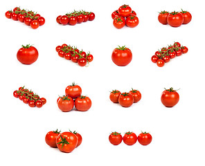 Image showing set of tomatoes isolated