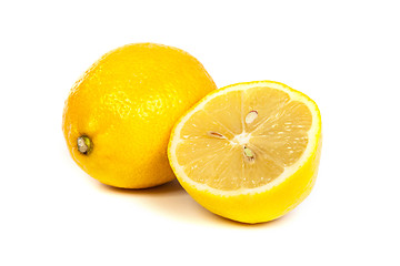 Image showing Fresh lemons on white background