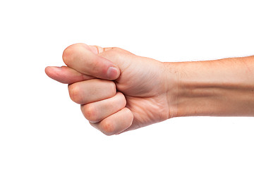 Image showing Hand is showing a fig sign isolated on white