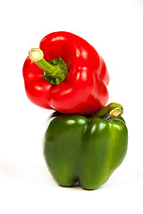 Image showing Group of seet bell peppers isolated on white