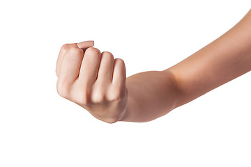 Image showing Female hand with a clenched fist isolated