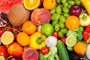 Image showing Group of fresh vegetables isolated on white