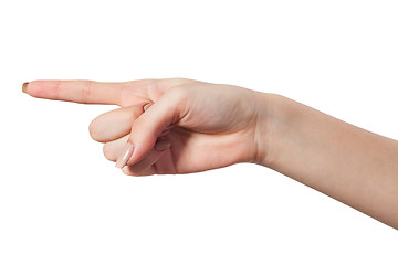 Image showing Female index finger isoalted on a white background