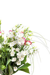 Image showing spring flowers background on white background