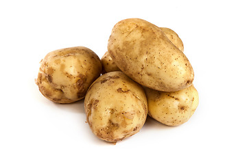 Image showing Group of potatoes isolated on white