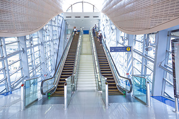Image showing Automatic Stairs at Dubai Metro Station