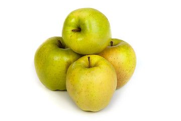 Image showing A shiny green apple isolated on white