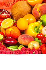 Image showing Group of fresh vegetables isolated on white