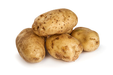 Image showing Group of potatoes isolated on white