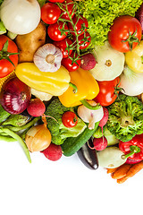 Image showing Group of fresh vegetables isolated on a white background