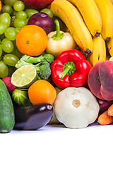 Image showing Group of fresh vegetables isolated on white