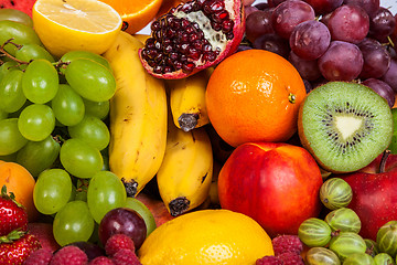 Image showing Huge group of fresh fruits