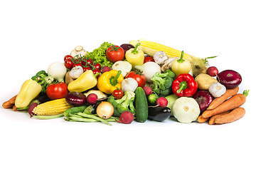 Image showing Group of fresh vegetables isolated on white