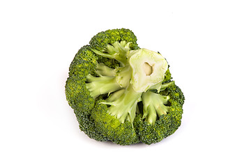 Image showing Single broccoli floret isolated on white