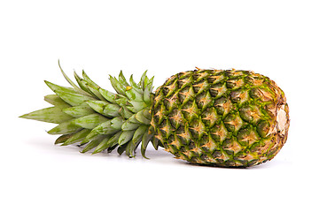 Image showing Single pineapple isolated on white