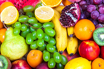 Image showing Huge group of fresh fruits