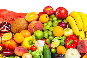 Image showing Group of fresh vegetables isolated on white