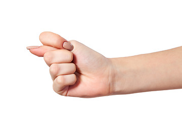 Image showing Hand is showing a fig sign isolated on white