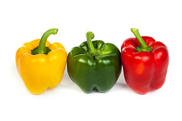 Image showing Group of seet bell peppers isolated on white