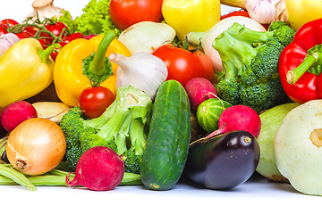 Image showing Group of fresh vegetables isolated on white