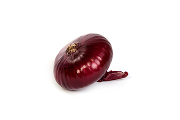 Image showing One red onion, isolated on white