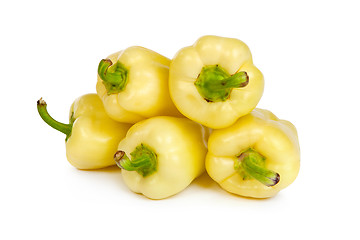 Image showing Group of seet bell peppers isolated on white