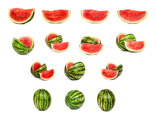 Image showing set of Watermelons isolated on white