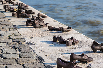 Image showing Shoes on the Danube, a monument to Hungarian Jews shot in the se