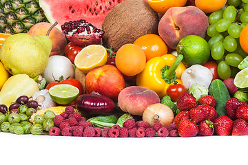 Image showing Huge group of fresh vegetables and fruits