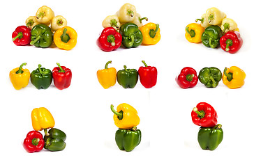Image showing set of seet bell peppers isolated on white