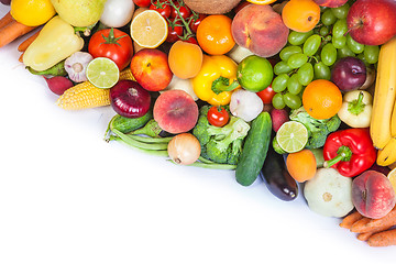 Image showing Huge group of fresh vegetables and fruits