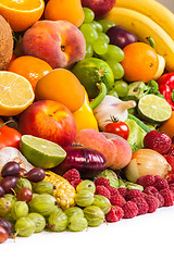 Image showing Group of fresh vegetables isolated on white