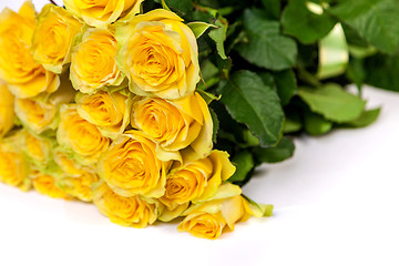 Image showing Group of fresh yellow roses