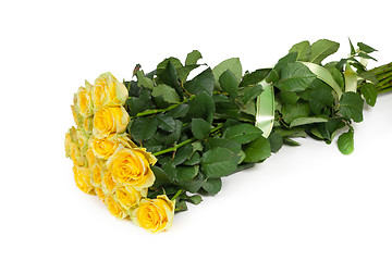 Image showing Group of fresh yellow roses