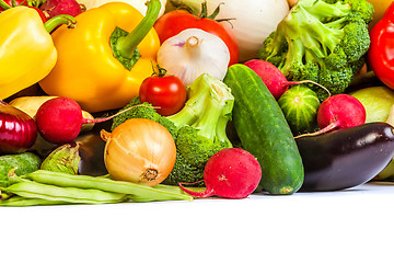 Image showing Group of fresh vegetables isolated on white