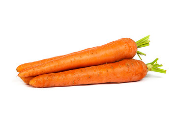 Image showing Bunch of fresh carrot isolated on white