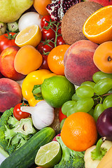 Image showing Huge group of fresh vegetables and fruits