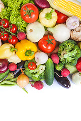 Image showing Group of fresh vegetables isolated on white