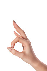 Image showing Hand  is showing OK sign isolated on white