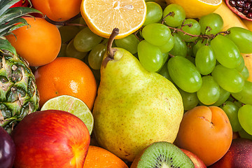 Image showing Huge group of fresh fruits