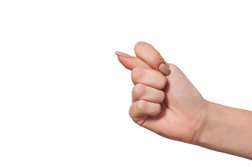 Image showing Hand is showing a fig sign isolated on white