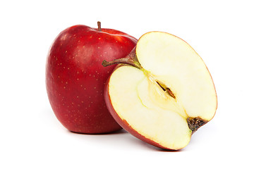 Image showing Cross section of red apple, showing pips, and core