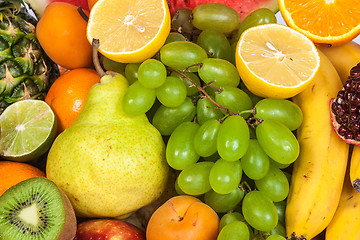 Image showing Huge group of fresh fruits