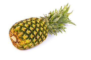 Image showing Single pineapple isolated on white