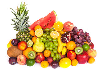 Image showing Huge group of fresh fruits