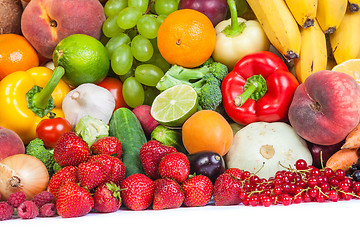 Image showing Huge group of fresh vegetables and fruits